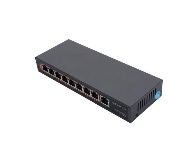 JosLove 8-Port Gigabit POE Switch 1 Gigabit + 1 Gigabit Fiber Port