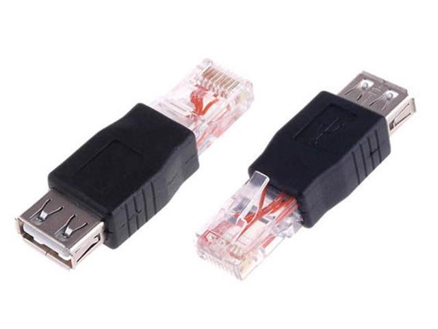 RJ45 Male to USB AF A Female Adapters Socket LAN Network Ethernet Routers Plll 