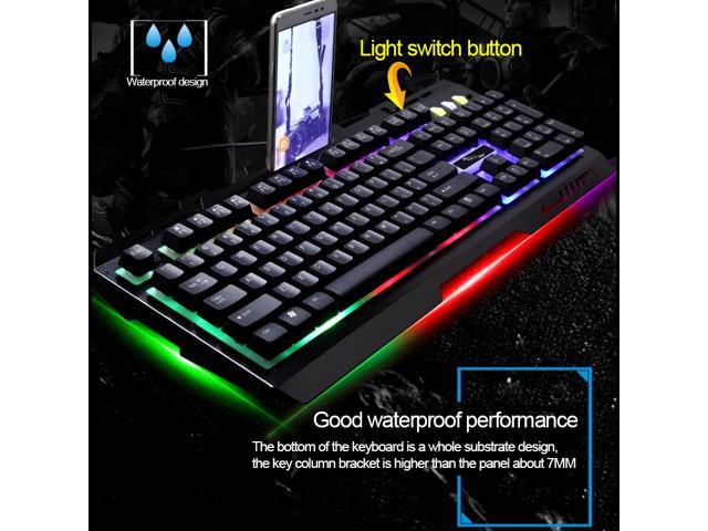 Black Color : Gold CHENNAN Gaming ZGB G700 104 Keys USB Wired Mechanical Feel RGB Backlight Metal Panel Suspension Gaming Keyboard with Phone Holder Office 