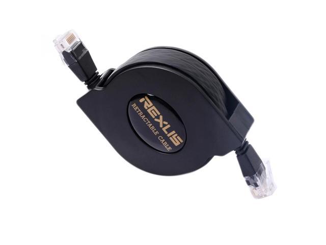 Cable Length: 1m Cables Portable Retractable RJ45 Ethernet LAN Internet Cable Black New @JH