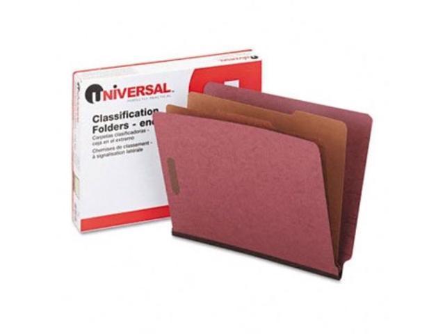 Legal 10/Box Red UNIVERSAL 10316 Pressboard End Tab Classification Folders Six-Section