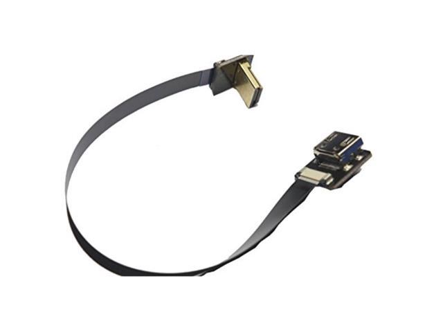 Short Flat Slim Thin Hdmi Ffc Fpv Hdmi Cable Standard Hdmi Female Plug To Standard Hdmi Male 90 Degree For Red Blackmagic Bmcc Sony Fs7 Canon C300 Black 10cm Newegg Com