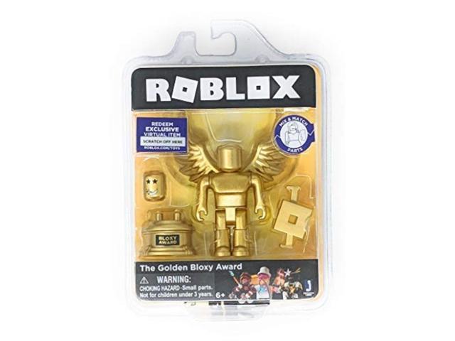 Roblox Gold Collection The Golden Bloxy Award Single Figure Pack With Exclusive Virtual Item Code Newegg Com - game dev life roblox bloxys
