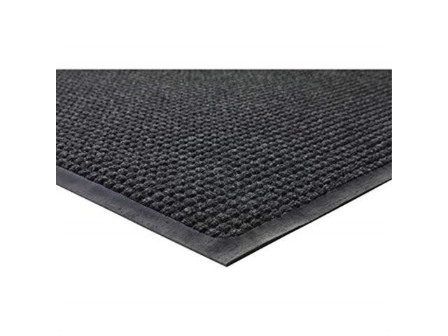 Genuine Joe Indoor/Outdoor Mat Rubber Cleated Backing 3'x5' Charcoal ...