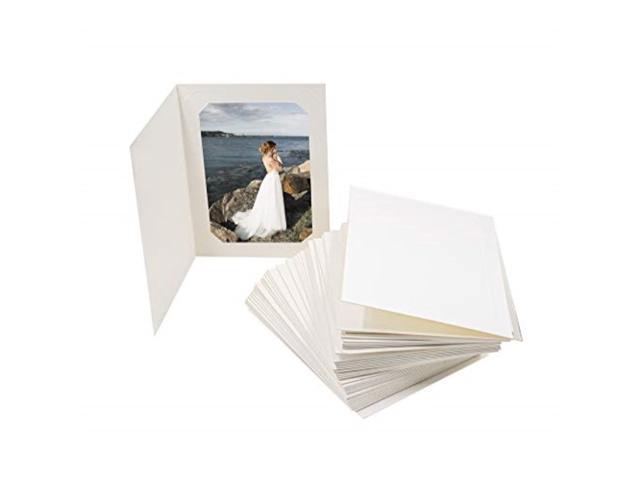 Golden State Art Pack of 50 Cut Corners GS010-S White Color Cardboard Photo Folder for 5x7/4x6 