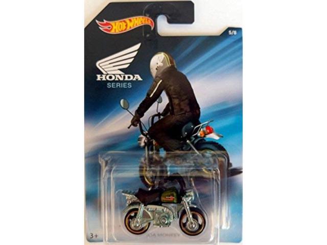 Hot Wheels - Honda Series - Honda Monkey Z50 Mini Bike - chrome with Black seat and green tank - Unique Art card!