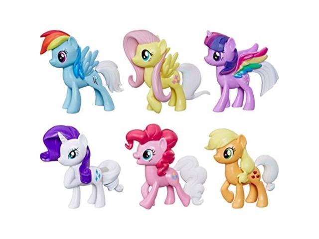 my little pony toy rainbow tail surprise -- collection pack of 6 3-inch ...