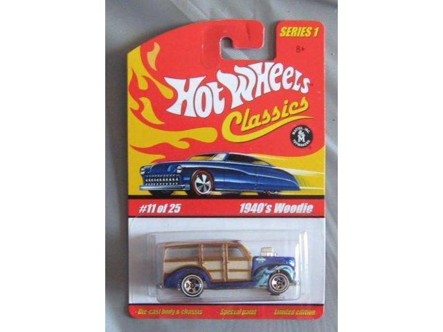 hot wheels classics series 1 1940 s woodie blue 11 25 11 1 64 scale collectible die cast car with a special spectraflame paint newegg com