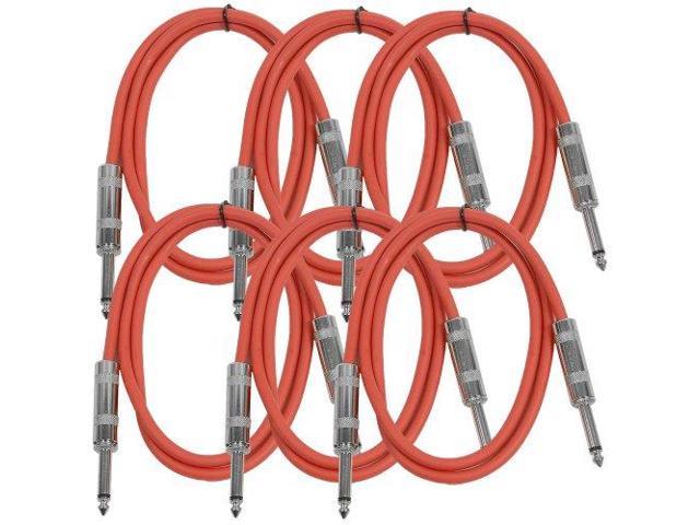 SASTSX-6-6 Foot TS 1/4 Guitar Instrument or Patch Cable Red Seismic Audio 