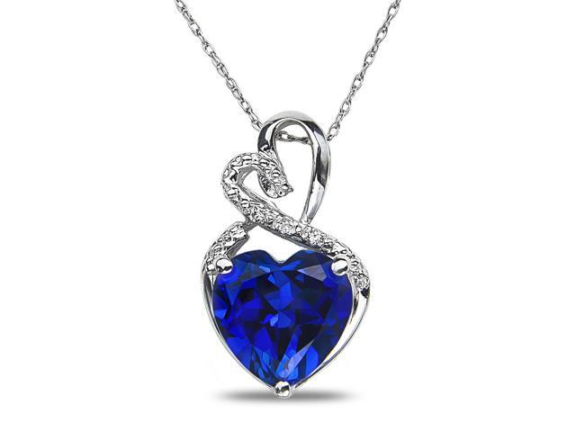 blue diamond heart pendant