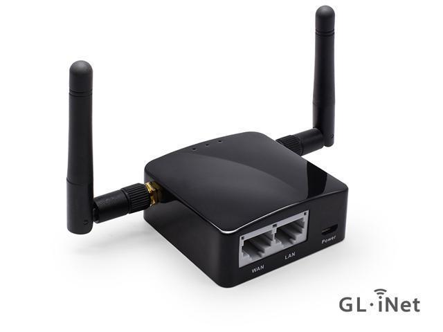 GL.iNet GL-AR300M16 Mini Travel Router with 2dbi external antenna, Wi-Fi Converter, OpenWrt Pre-installed, Repeater Bridge, 300Mbps High Performance, 16MB Nor flash, 128MB RAM, OpenVPN
