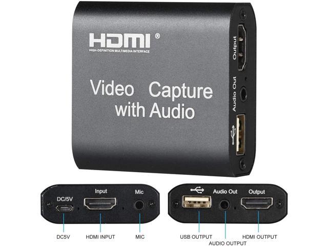 Full HD 1080p Audio Video Capture Card HDMI 1080P 60fps HDMI zu USB 2.0 Video Capture Aufnahme /über DSLR /& Camcorder f/ür Live-Streaming//Gaming//Lehren//Live USB 2.0 Video Capture Karte