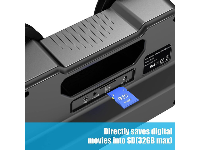 Eyesen 8mm & Super 8 Film To Digital Converter - 2.4" LCD Screen MovieMaker Scanner 1080P