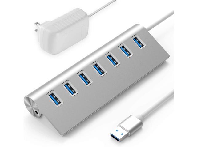 USB 3.0 Hub 7 Ports, Aluminum USB Hub 3.0 with 5V/4A 20W Power Adapter and 4.9Ft USB Cable, USB Hub for MacBook, Mac Pro, Mini, Laptop, Desktop - Newegg.com