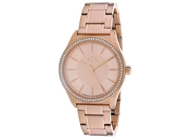 armani exchange rose gold watch