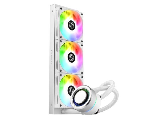 LIAN LI GALAHAD AIO 360 RGB WHITE, Triple 120mm Addressable RGB Fans AIO CPU Liquid Cooler
