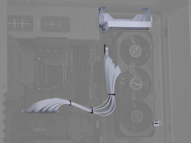 Lian-Li O11DE-2W Upright GPU Kit  for O11 Dynamic EVO White PCI-E 4.0 Riser Cable Included ---O11DE-2W