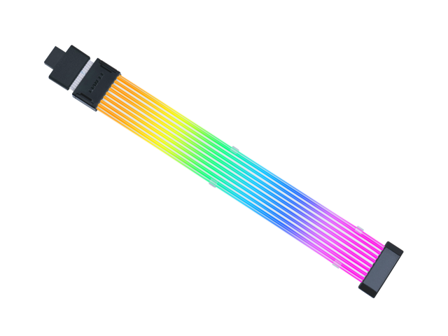 Lian Li Strimer Wireless 16 Pin (PW16-81W) - Addressable RGB Power Extension Cable - 2.4 GHz Wireless Control with 370mm; 14.56 Inch length  - Wireless Controller NOT Included & Required