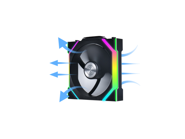Lian Li UNI Fan SL Wireless (Reverse Blade) 120mm ARGB Fan - Single Pack - 2.4 GHz Wireless Signal for RGB & Fan Control - Daisy-Chain Design - Controller NOT Included & Required - Black (12RSL1W1B)