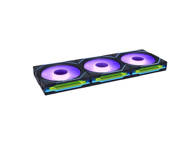 Lian Li UNI Fan SL-Infinity Wireless 120 - Triple Pack - 2.4 GHz Wireless Signal ARGB Fan Control - Double Infinity Mirror Design - Low Noise - Controller Included - Black (12SLIN1W3B)