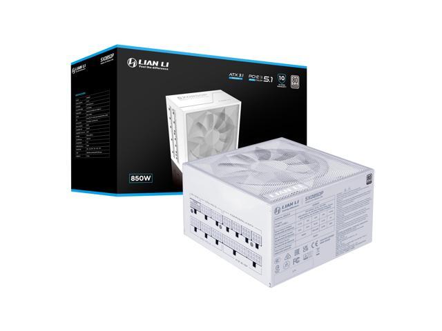 Lian Li SX0850P Platinum 850W Compact ATX Form Factor Power Supply | 12V-2x6 Cable - ATX 3.1 & PCIE 5.1 Compliant - 140mm Fan - Full Modular - 10 Year Warranty - White (SX0850P.W)