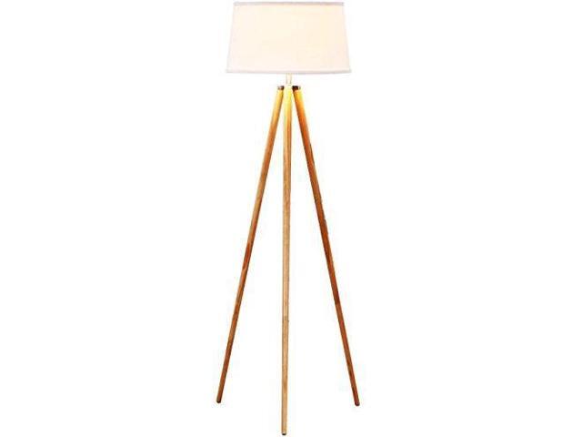 Brightech Emma Led Tripod Floor Lamp Modern Design Wood Mid Century Style Lighting For Contemporary Living Or Family Rooms Ambient Light Tall