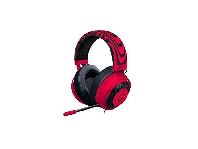 Razer Pewdiepie Kraken Pro V2 Analog Gaming Headset For Pc Xbox One And Playstation 4 Oval Ear Cushions Neon Red Newegg Com