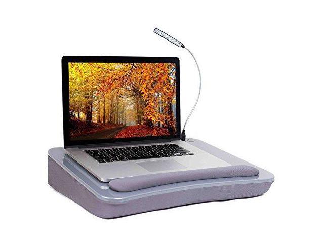 Sofia Sam Lap Desk With Usb Light Silver Memory Foam Cushion Supports Laptops Up To 17 Inches Newegg Com