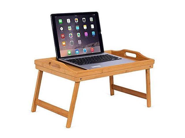Birdrock Home Lap Desk Bed Tray Bamboo Handles Foldable Breakfast Serving Pull Down Legs Laptop Stand Natural Newegg Com