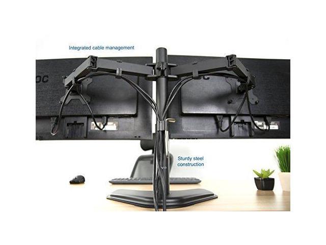 Vivo Dual Monitor Free Standing Desk Mount Stand Heavy Duty Fully Vivo Dual Monitor Free Standing Desk