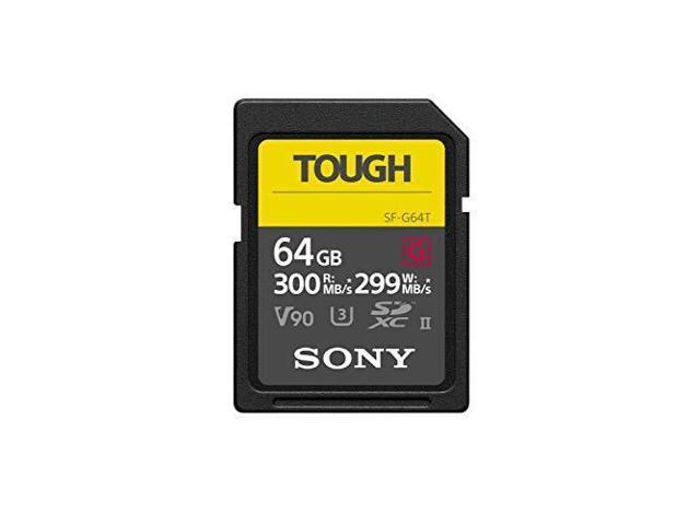 Sony Tough High Performance 64GB SDXC UHS-II Class 10 U3 Flash Memory Card with Blazing Fast Read Speed up to 300MB/s SF-G64T/T1