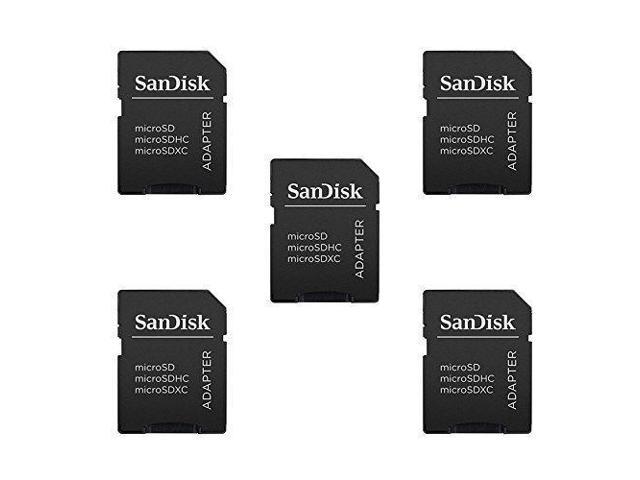 5 Pack -Sandisk MicroSD MicroSDHC to SD SDHC Adapter. Works with Memory Cards up to 32GB Capacity (Bulk Packaged).