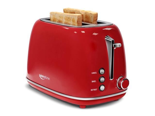 Dual Screen Extra Wide Slots KitchMix Bagel Stainless Toaster with LCD Timer Toaster 4 Slice Removal Crumb Tray 