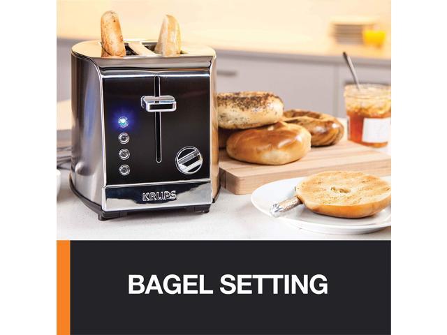 5 Functions with Cancel Stainless Steel Toaster Reheat KRUPS 2 Slice Toaster 