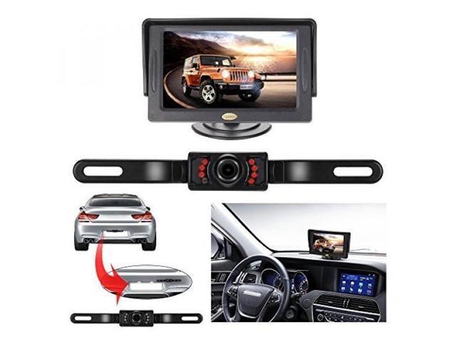 Car Rear View Reverse Backup HD Parking Camera License Plate IR Night Vision Kit