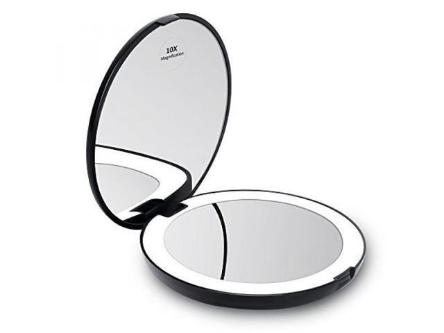Almm Kedsum 1x 10x Double Sided Led Lighted Makeup Mirror Compact 10x Double Sided Led Lighted Makeup