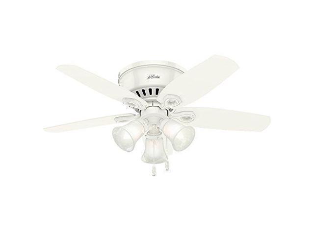 Hunter 51090 42 Builder Low Profile Ceiling Fan With Light Snow