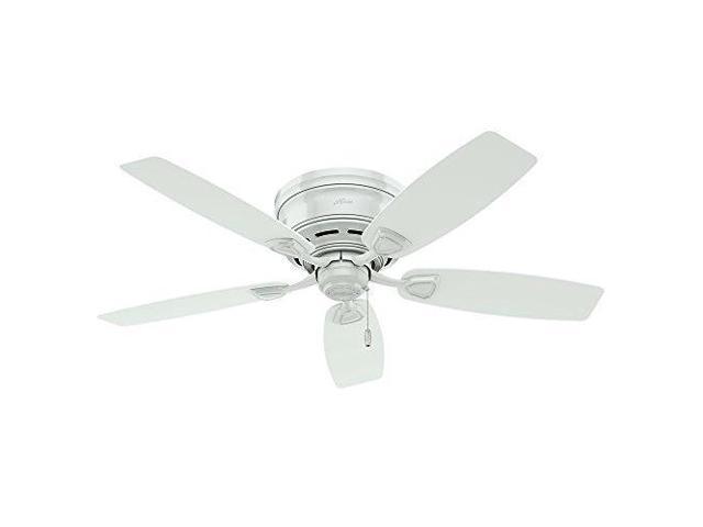 Hunter 53119 Sea Wind 48 Inch Etl Damp Listed White Ceiling Fan With Five White Plastic Blades