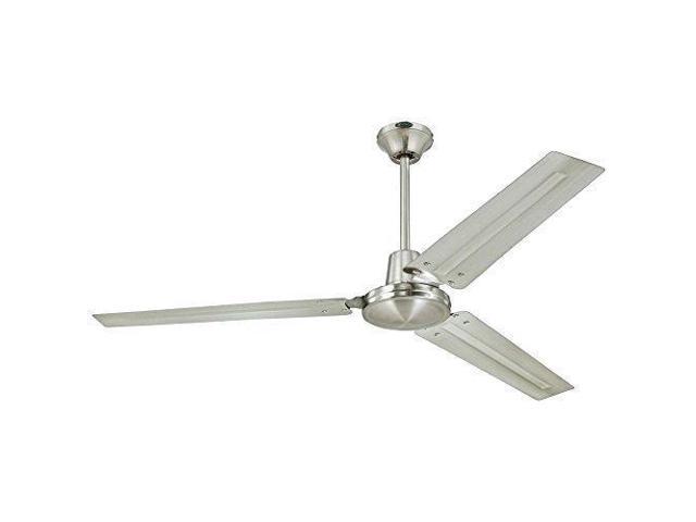 Westinghouse Lighting 7861400 Industrial 56 Inch Three Blade Indoor Ceiling Fan Brushed Nickel With Brushed Nickel Steel Blades