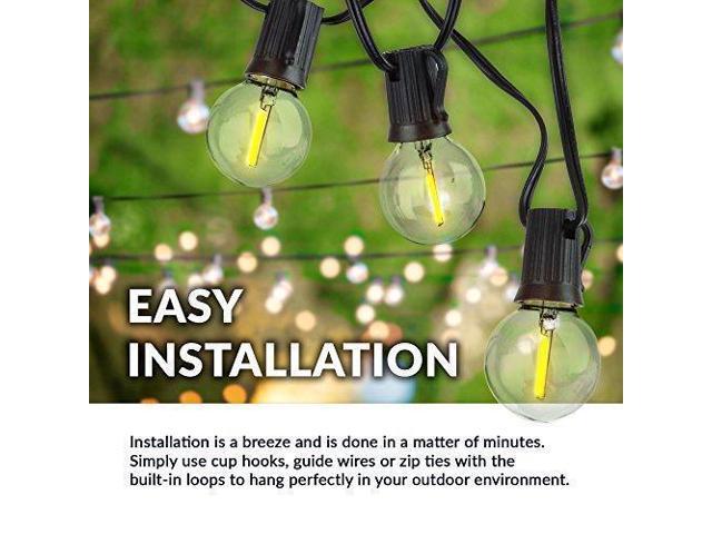 Newhouse Lighting Outdoor Globe Led String Lights 1w Filament Light Bulbs 17 Foot Cord 10 Included Newegg Com