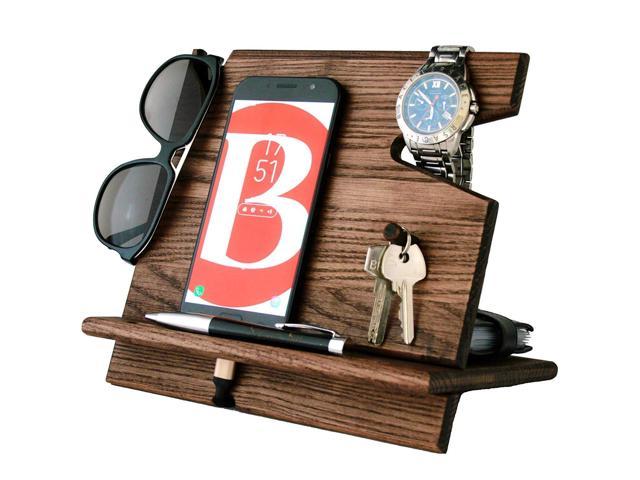 Wooden Cell Phone Stand Nightstand Charging Dock Plus Watches