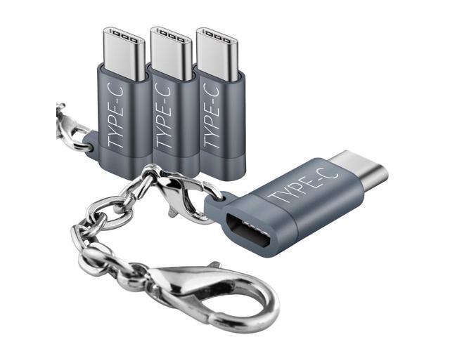 USB Type C Adapter USB-C to Micro USB Adapter Convert Connector with Keychain Charger Compatible Samsung Galaxy S9 Plus S8 S8 Plus Note 9 8,LG G5 G6 V20 V30,MacBook,Google Pixel More 4 Pack, Gray