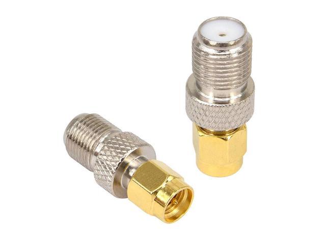 BOOBRIE Coaxial Cable Adapter SMA Antenna Wireless Coaxial Connector SMA Male to F Female Straight Angle LAN Adapter for LMR Wireless Antenna Adapter Devices Pack of 2