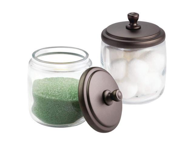 Mdesign Bathroom Vanity Glass Storage Organizer Canister Mdesign Bathroom Vanity Glass Storage
