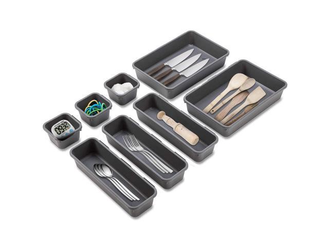 Junk Desk Drawer Organizer Tray Dividers Set Of 8 Shallow Drawer
