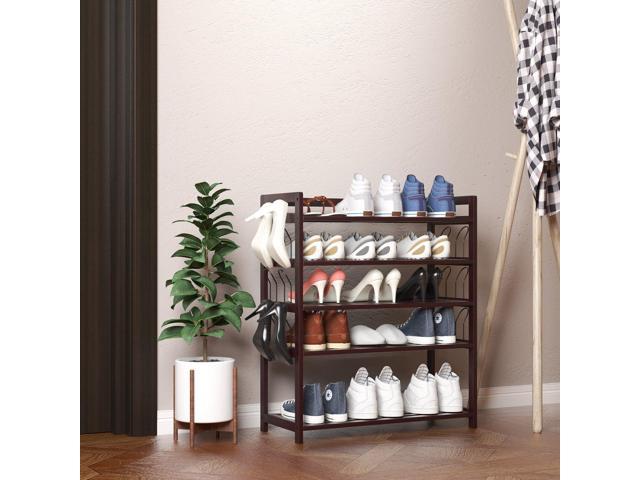 Books And Flowerpots Home Shelf Storage Cabinet For Shoes Natural Homfa Bamboo 5 Tier Shoe Shelf Storage Organizer Entryway Shoe Rack Free Standing Shoe Racks