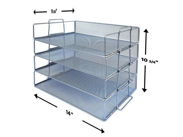 4 Tier Stackable Letter Trays Coastal Colors Desk Organizers