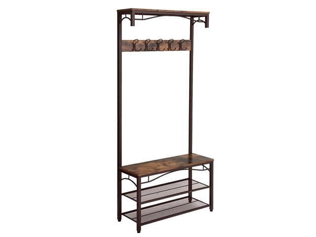 Vasagle Industrial Coat Rack 3 In 1 Hall Tree Entryway Shoe