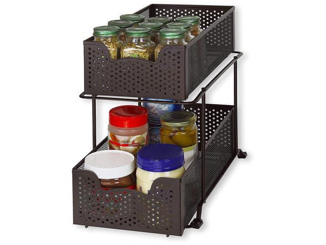 Simple Houseware 2 Tier Sliding Cabinet Basket Organizer Drawer