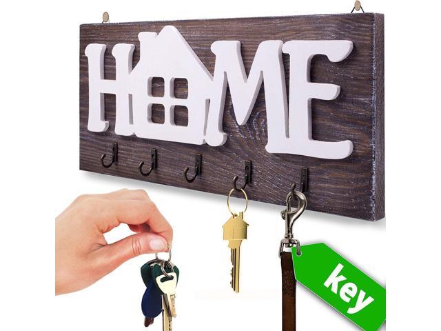 I S Company Key Holder For Wall Home Natural Wood Decorative